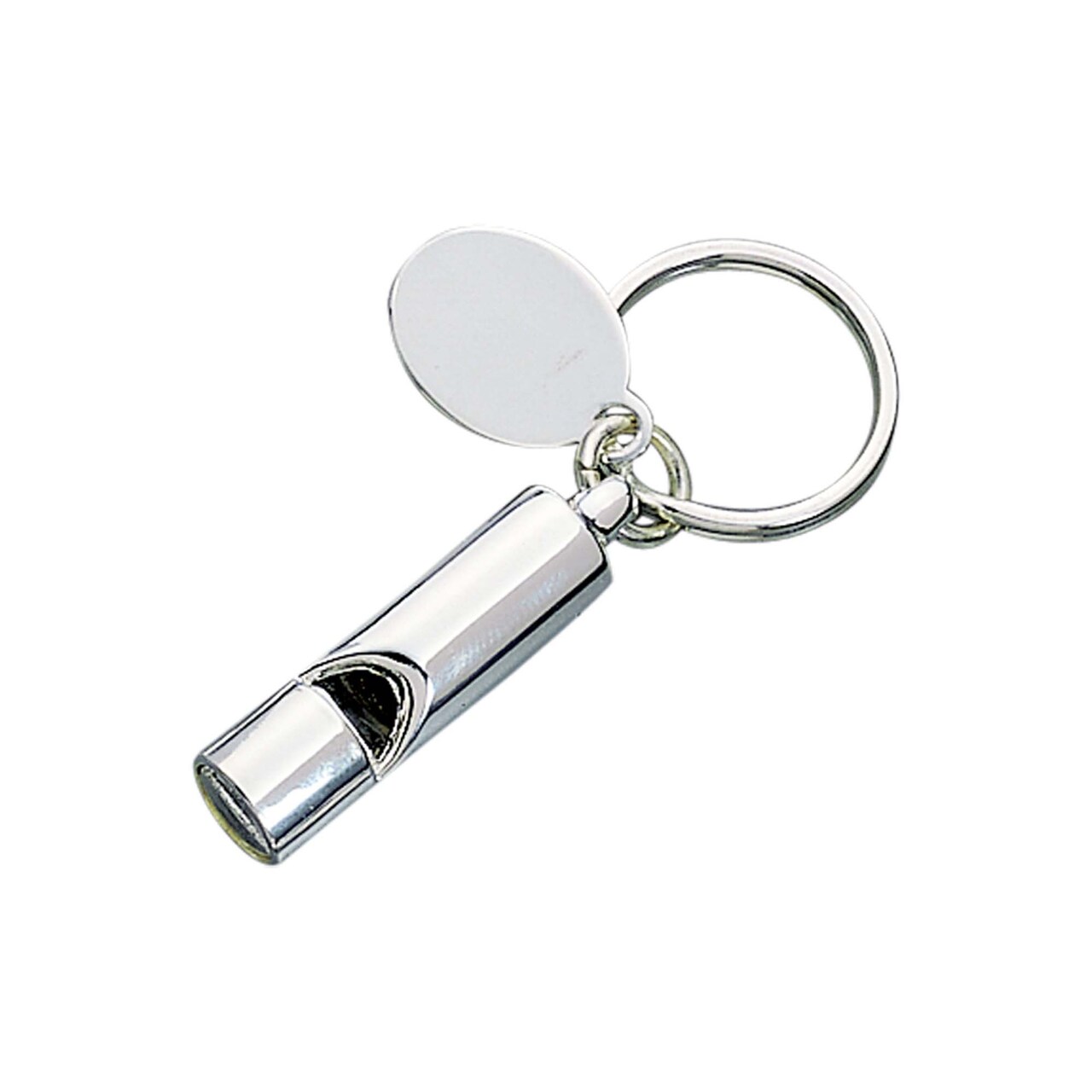 Contemporary Home Living 1.125" x 3" Silver Whistle Key Chain